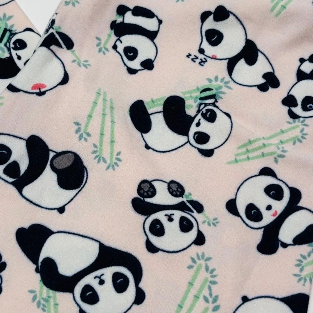 LuLaRoe Girls Kids Leggings Pink Pandas‎ Bamboo Sizes 2T-6+ Size S/M NWT